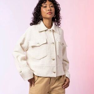 Line and dot tweed Charlie jacket